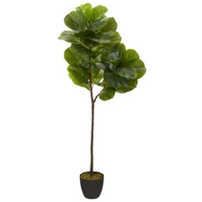 Nearly Natural 59-in Fiddle Leaf Artificial Tree (Real Touch)
