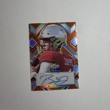 Bailey Zappe 2022 Leaf Metal Draft - State Pride Autographs #SP-BZ1 Orange
