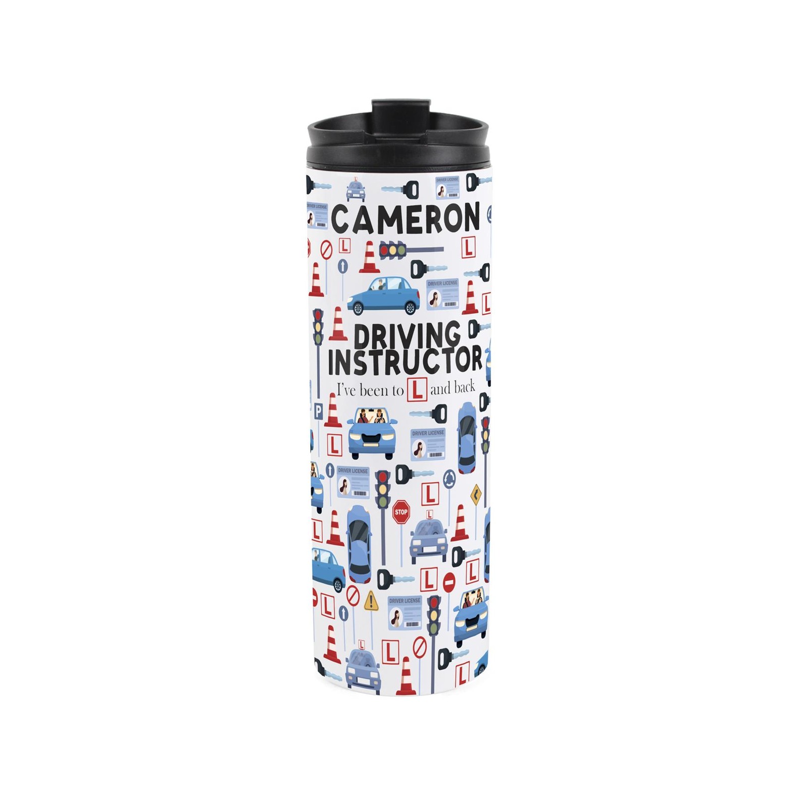Personalised Driving Instructor Travel Flask - Reusable Stainless Steel Tumbler
