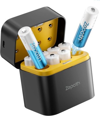 Zepath Wiederaufladbare Lithium Akkus AA 8-Pack mit Ladegerät, 3000mWh Hohe K...