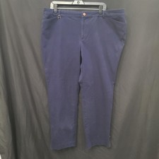 Lauren Ralph Lauren Womens Blue Pants SZ 18 Cotton 93 With Pockets