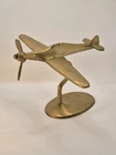 Vintage Brass Spitfire Model Plane RAF WW2 Fighter Aircraft Desk Display