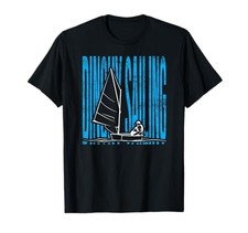 (TG. S) Optimist Dinghy Laser Barca a vela Grafica Vintage Maglietta - NUOVO