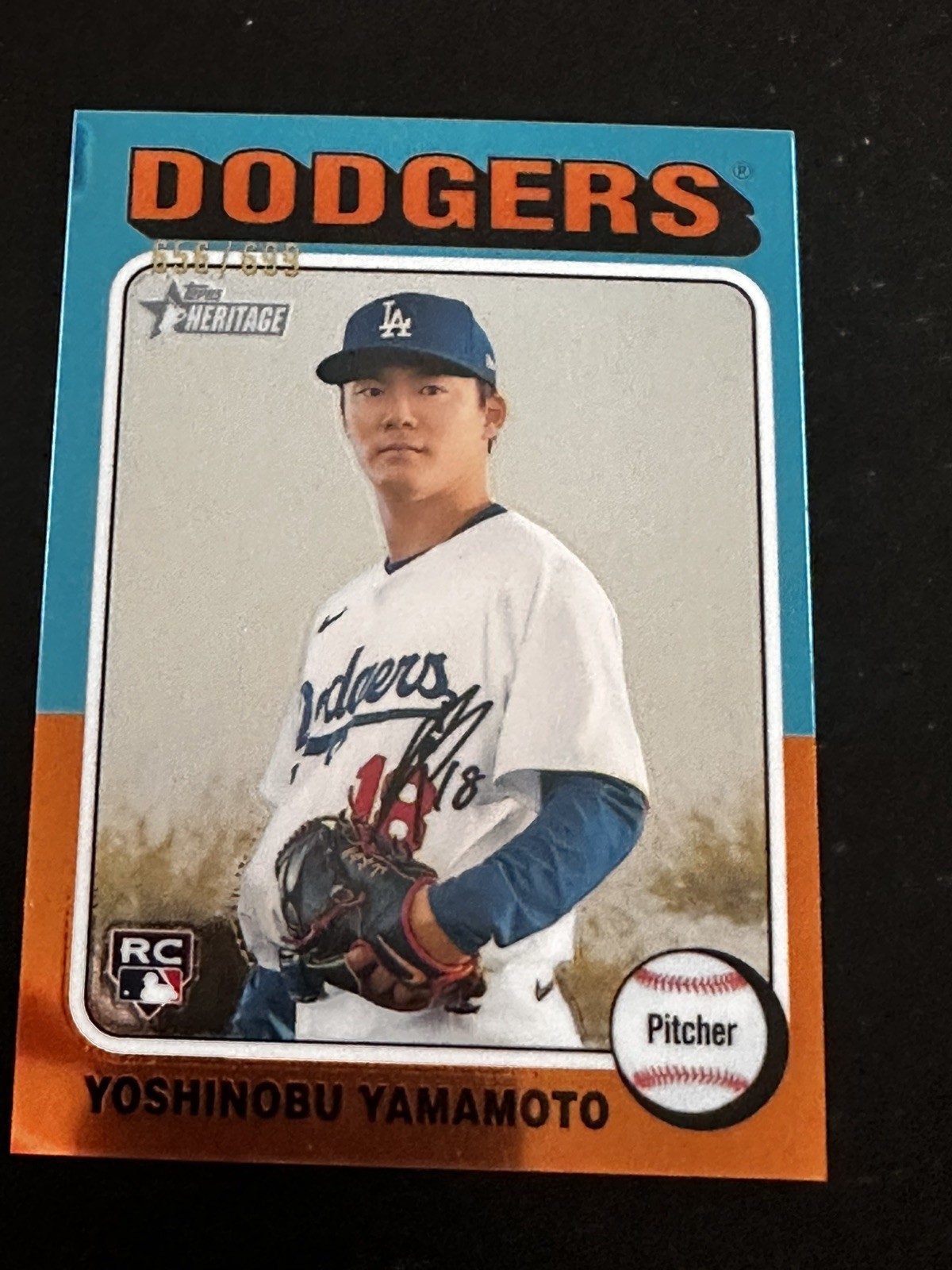 2024 Topps Heritage Yoshinobu Yamamoto #553 High Number Chrome Rookie SSP /699