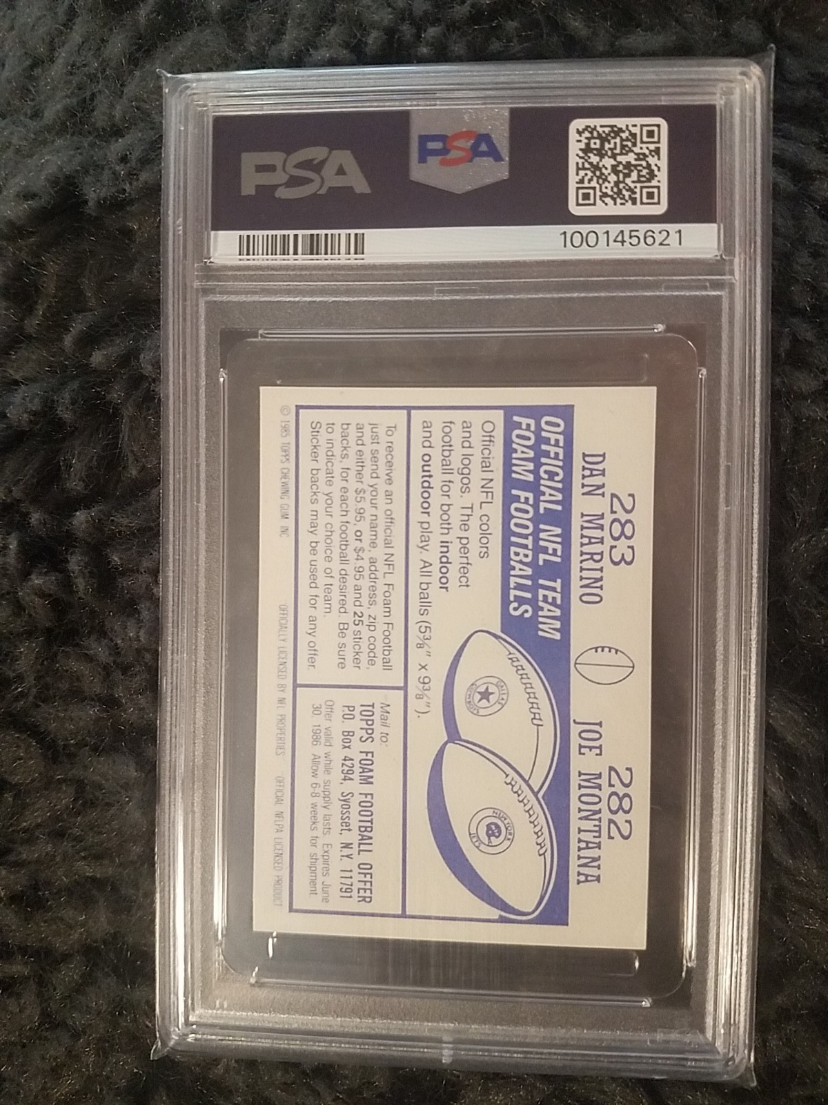 '85 Topps Stick. Dan Marino & Joe Montana PSA 9. RARE, ONLY 21 & 3 10's!!! view 3