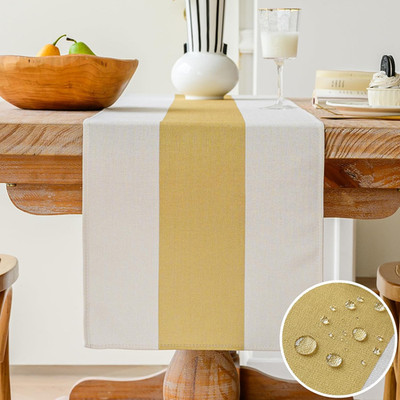 Modern Dekoration  Wasserabweisend Leinen， Abwaschbar，Tischdecke Outdoor Sommer 