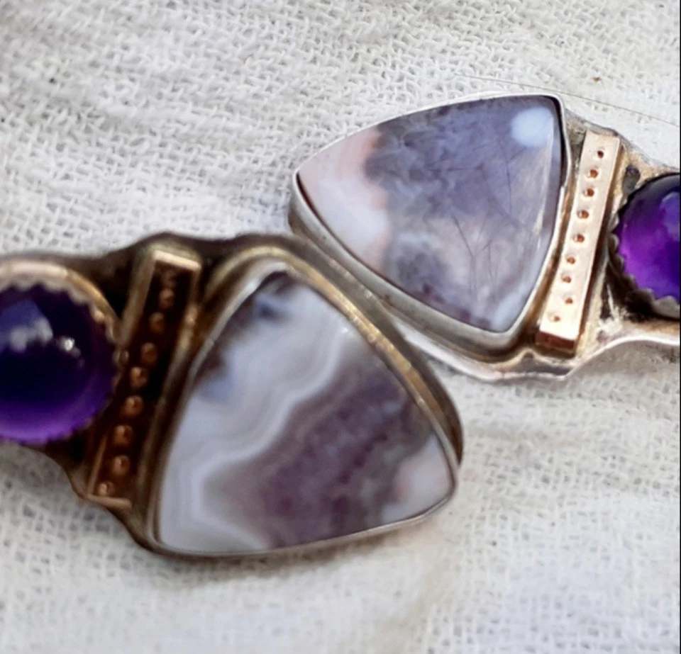 Pendientes de amatista y jaspe Foto 3 de 4