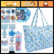 Crochet Bag Organizer - Yarn Storage Tote, Craft Supply Holder, Multi-Pocket Des