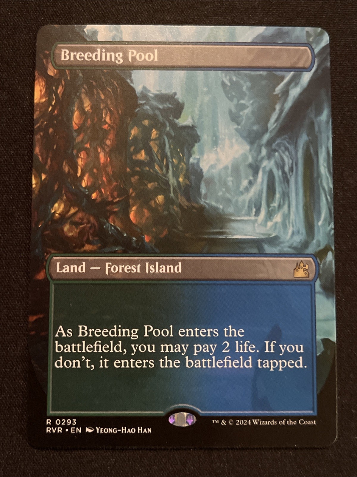 1x MTG Breeding Pool (Borderless) - Ravnica Remastered (RVR) #293 - Magic
