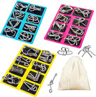 Metal Wire Puzzle Set of 24 with Pouch,Brain Teaser IQ Test Disentanglemen Iron