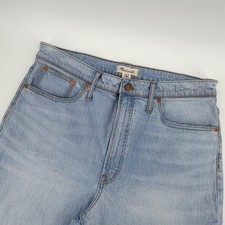 Madewell The Perfect Vintage Wide-Leg Crop Jeans Size 31 Denim Light Wash Blue