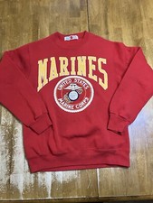 Vintage USMC Marine Corps Red Sweatshirt Size Medium United States Marines