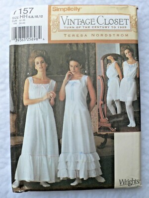 Simplicity 7157 Vintage Closet Undergarments Long Slips Pattern