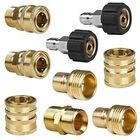 9Pc Pressure Washer Adapter Set Quick Disconnect Kit M22 Swivel to 3/8'' Connect