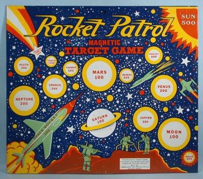 1950s Spaceman Rocket Patrol Tin Game Target Science Fiction