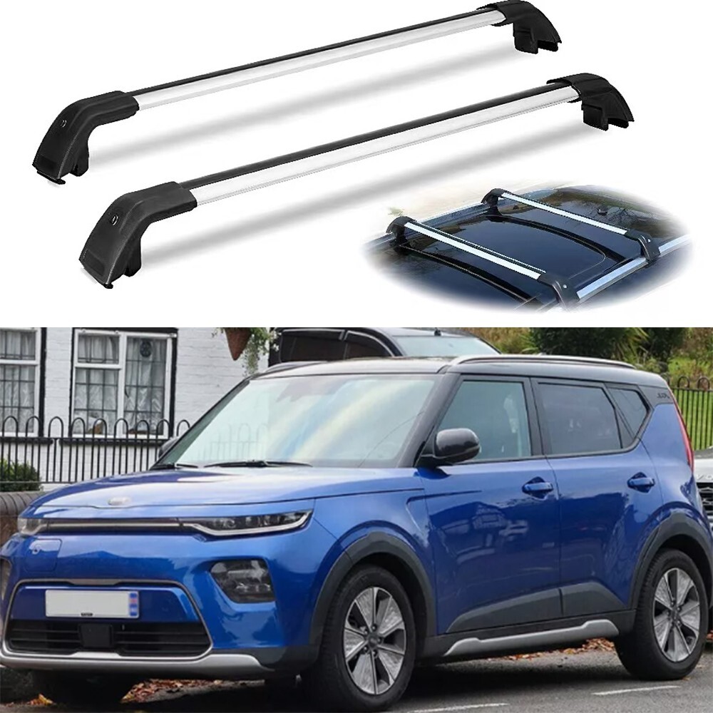 Fits for Kia Soul 2020-2024 Lockable Crossbar Roof Rack Rails 2PCS