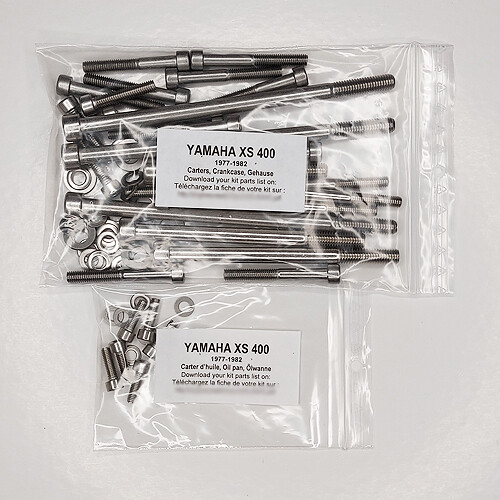 Vis carter XS400 Yamaha SOHC inox pour remplacer la visserie rouillée et bloquée d'origine