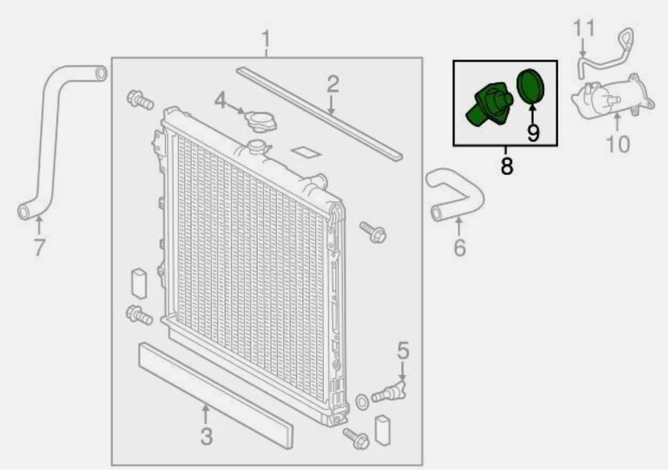 TERMOSTATO GENUINO TOYOTA LAND CRUISER GS460 ISF LX570 V8 CON CARCASA 16031-38010 Foto 3 de 4