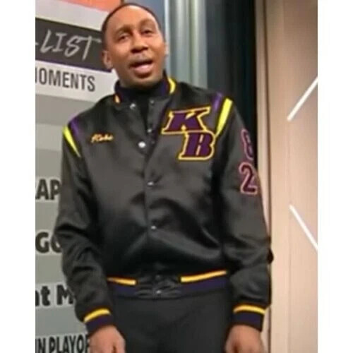Giacca Bomber Legends Basketball Raso Nero - Kobe & Stephen A. Smith - Foto 4 di 6