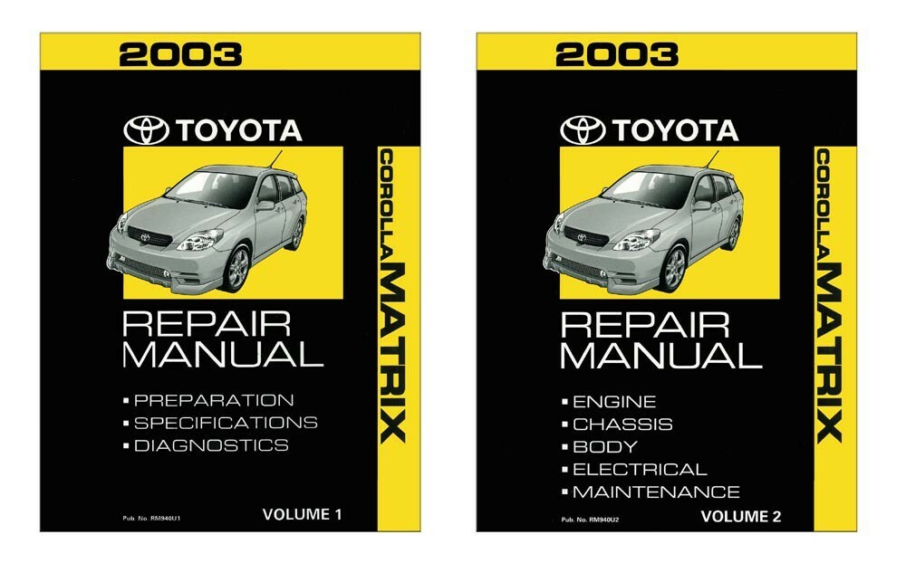 2003 Toyota Corolla, Matrix Factory Shop Service Manual | eBay
