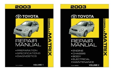 2003 Toyota Corolla, Matrix Factory Shop Service Manual | eBay