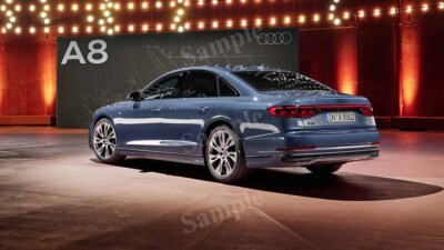Audi A8 Quattro S Line 2021 Blue High Res Wall Decor Print Photo Poster
