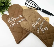Personalized Oven Mitt Set, Custom Kitchen towel, Kitchen gift set, Customized