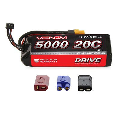 Venom LiPo Battery : Traxxas Stampede 1:10 RC 20C 11.1V 5000mAh 3S with UNI Plug