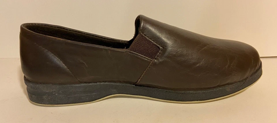 Foamtreads Doral Men's Brown Leather Slippers Indoor/Outdoor Sole Comfort 8W - Image 3 of 4