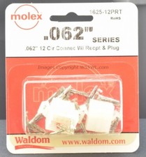 Molex Waldom 1625-12PRT 12 Circuit .062 Connectors Male Female Contacts