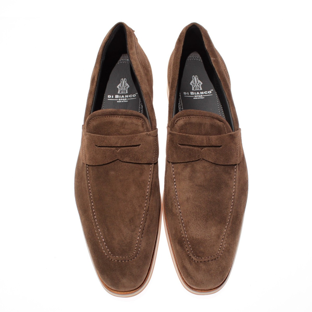 Di Bianco NWB Brera Classic Suede Loafers Size 13 in Tundra  display picture 2