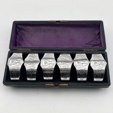 Unusual Late Victorian Boxed Silver Plated Napkin Rings