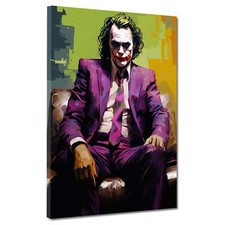 Quadro stampa su tela astratto Joker seduto pop art canvas moderno