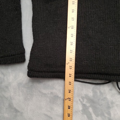 Shangri La Nook Sweater Mens Small Black Cream 100% Wool Hooded Nepal Zip Jacket - Picture 9 of 10
