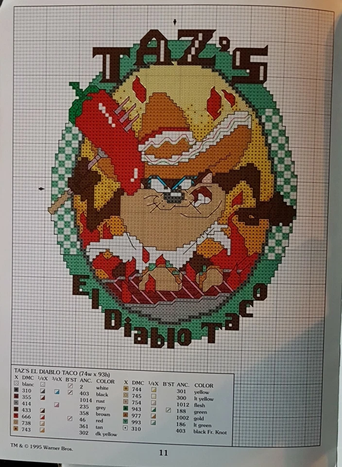 Taz Looney Tunes Sampler Fun Cross Stitch Patterns By Leisure Arts - Image 2 of 3