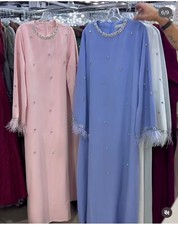 NWT Jilbab/abaya for WOMEN- Rhinestones Feathers - Modest Fashion