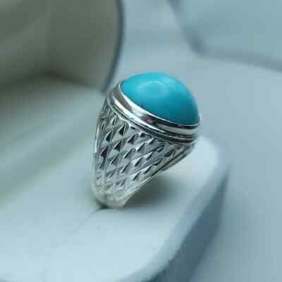 Super Clean Big Feroza Ring | Authentic Neyshaburi Turquoise | Razzaqi Feroza
