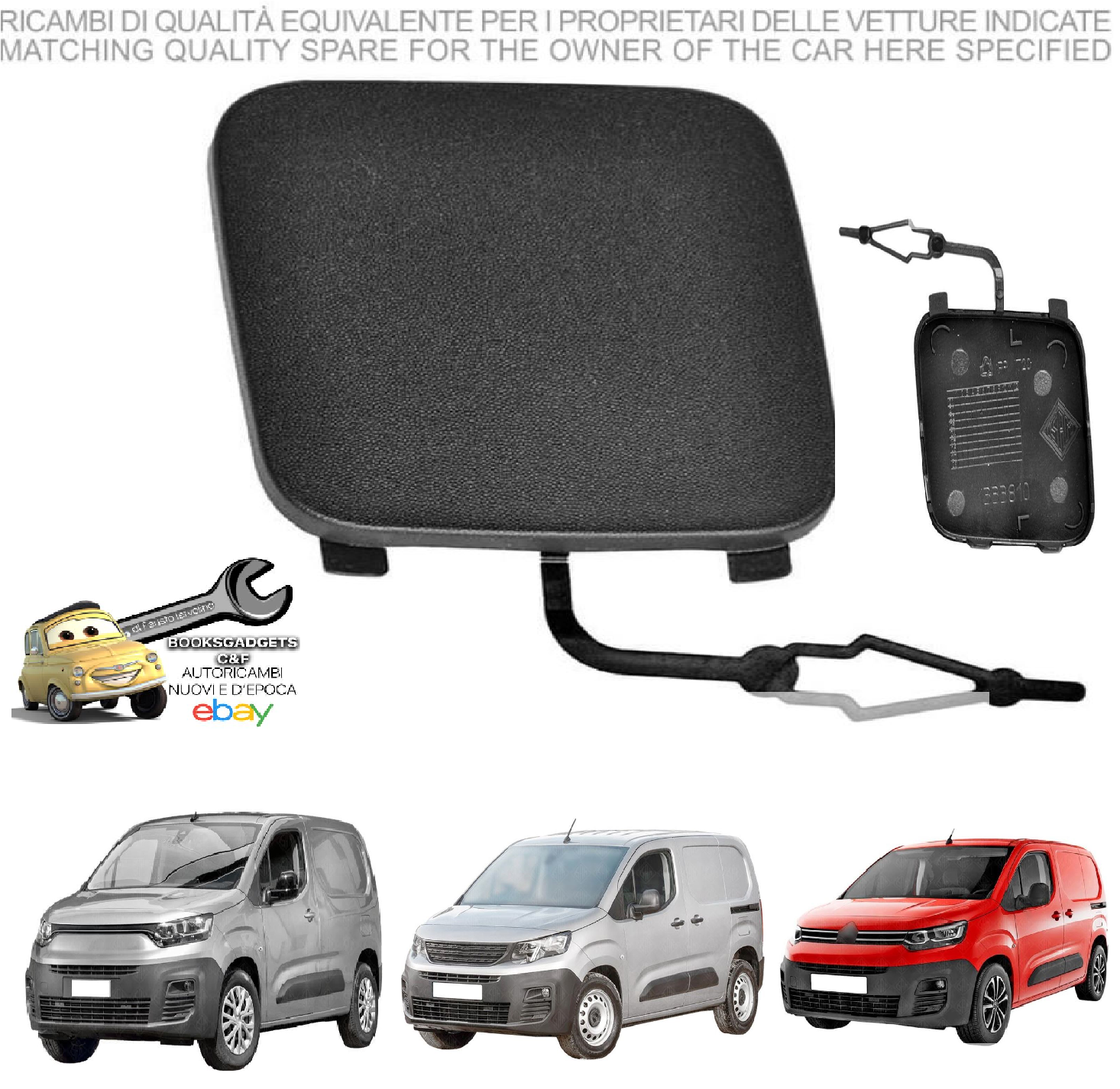 Per Fiat Doblò 2022-2024 Coprigancio Paraurti Anteriore Goffrato 9816765580