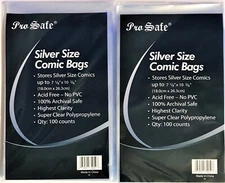 1000 Comic Bags with Flap, Silver Age Size, Comics Books Protection Sleeves