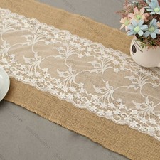 Sackleinen Jute Spitze Tischläufer Tischband Mitteldecke Hochzeit Party30x275cm*