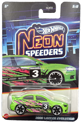 Hot Wheels 2025 HW Neon Speeders 3:8 Green 2008 Mitsubishi Lancer