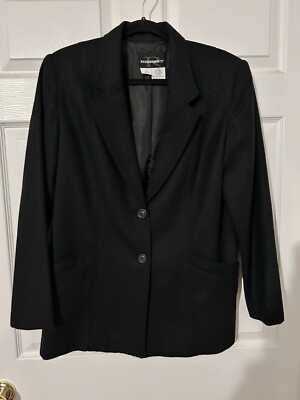 Vintage Requirements Women s 10 Black Blazer  100% Wool Jacket