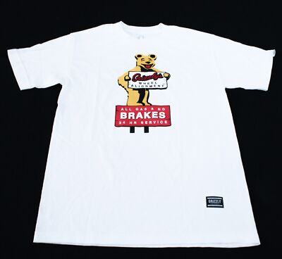 Grizzly Griptape Men's Graphic Print Wheel Alignment T-Shirt JL3 White Small