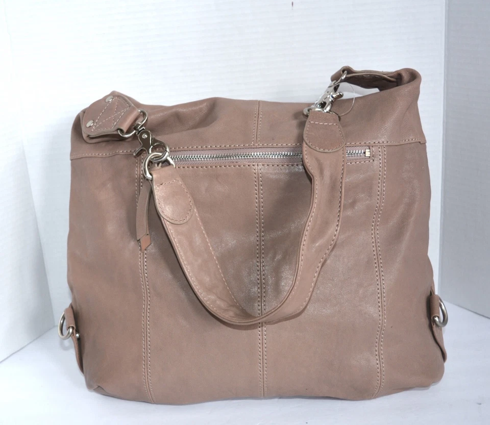 Bolso Hobo Chocolat Azul Bolsillo Cuero Genuino Taupe Bolso de Mano Grande Cartera de Hombro Foto 3 de 4