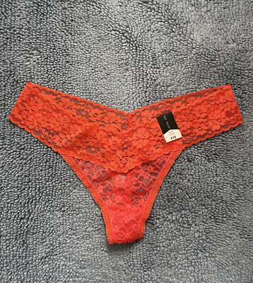 NWT AMBRIELLE Coral Lace Thong Panty Size 6/M - Y2K Vintage NOS