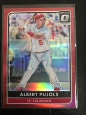 2016 Donruss Optic RED PRIZM REFRACTOR #141 ALBERT PUJOLS 68/99 Cardinals Angels