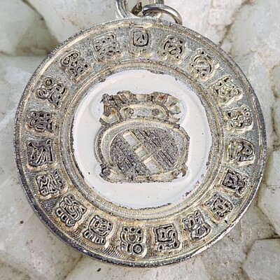 Vintage Matis Mayan Zodiac ZIP Pendant Medallion Sept 20-Oct 9 1.125''