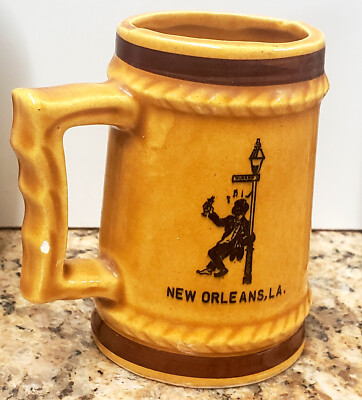 Rare Mini Beer Stein from New Orleans + 2 FREE Bourbon Street Stainless Shooters