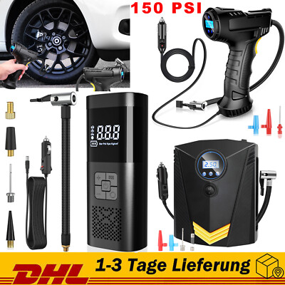 12V LCD Elektrische Luftpumpe 150 PSI Auto Reifen Druckluft Fahrrad Kompressor