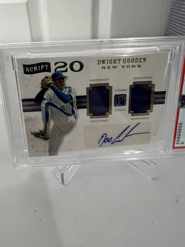 2016 Panini Pantheon Dwight Gooden Script 20 Dual Relics Psa 9 Pop 1 #/199 - Image 2 of 4